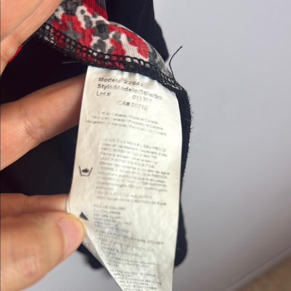 Joseph Ribkoff Elegant Black Gray Red and White Pattern Top Size 12 - Picture 9 of 11